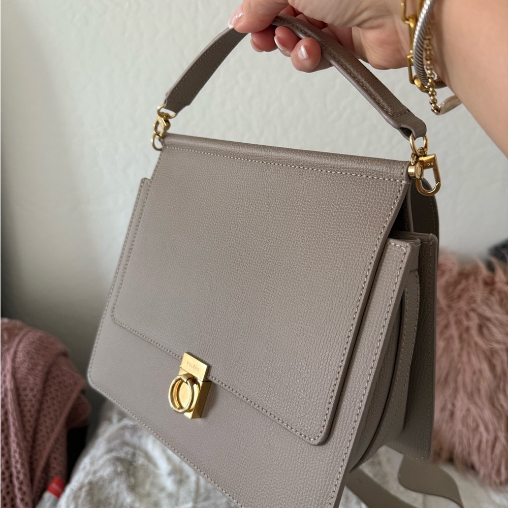 Polene número 7, number 7, Taupe Leather Bag - Picture 12 of 13